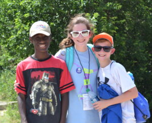 Three kids at Ceta Canyon camp